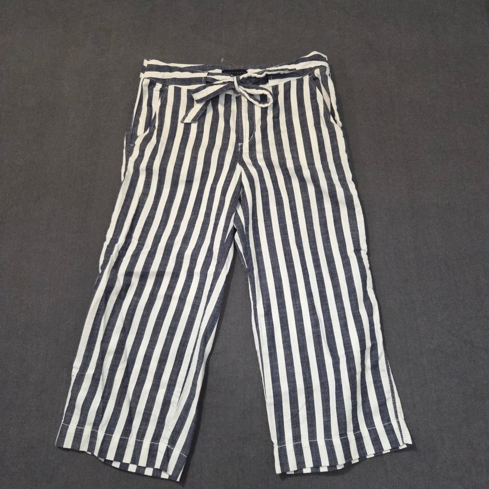 Sanctuary Navy and White Striped Wide Leg Pants